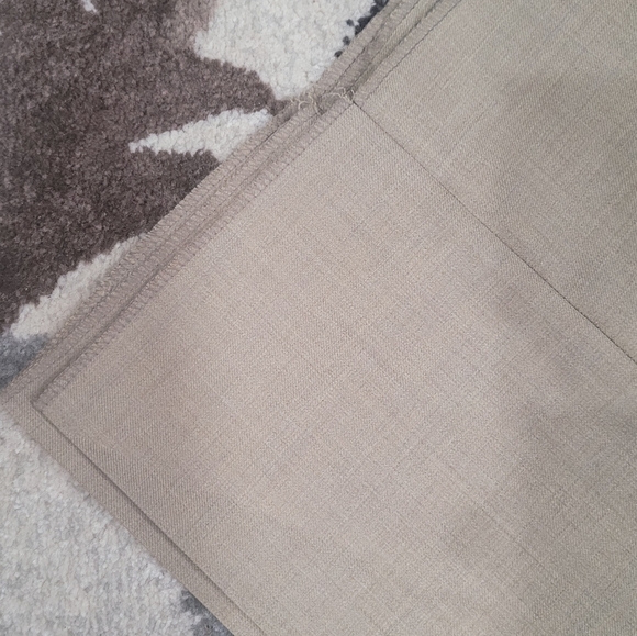 Santorelli Romeo Luxury Serge Tan Flat Front Trouser 44x38 Made In Italy Raw Hem - Picture 12 of 14